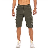 olcso Klasszikus-Férfi Rövidnadrágok Camo Shorts Planinarske kratke hlače Többzsebes Sima Álcázás Térdhossz Utcai sikk Fekete Katonai zöld Mikroelasztikus