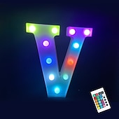abordables 123496-LED lettre lumières signe 26 lettres alphabet avec télécommande allumer des lettres signe coloré pour veilleuse mariage/fête d&#039;anniversaire alimenté par batterie lampe de noël bar à la maison