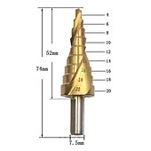 cheap Drill Bit Set-HSS Step Drill Bits 4mm-20mm Spiral groove Power Tools Triangular handle Wholesale Price High Quality metal Drilling Titanium