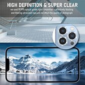 billiga Skärmskydd till iPhone-[2-pack] Kameralinsskydd Till Apple iPhone 16 iPhone 15 Pro Max Plus iPhone 14 Pro Max iPhone 13 Pro Max Härdat Glas 9 H-hårdhet Diamant Glittrig Reptålig