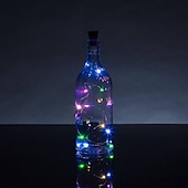economico Striscie luci ad energia solare-solare bottiglia di vino luci della stringa decorazione di cerimonia nuziale all&#039;aperto 2 m 20 led lucine con sughero impermeabile luce di natale rame ghirlanda patio giardino luci della stringa 10