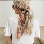 ieftine Accesorii-1 buc Pentru femei Cordeluțe Eșarfă de păr Bandana Pentru Stradă Cadou Concediu cap Lucrate manual Material Textil Negru Albastru piscină Roșu Închis