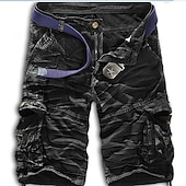 preiswerte Klassiker-Herren Cargo Shorts Kurze Hosen Kurze Hose für Wanderer Militär Sommer Außen Regular Fit 10&quot; Ripstop Atmungsaktiv Multi Pocket Unten Tasche Dunkelgrau Schwarz Baumwolle Laufen Camping / Wandern
