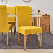 economico Fodera per sedia da pranzo-fodera per sedia da pranzo elasticizzata fodera per sedia verde fodera in velluto elastico per cene da pranzo matrimonio in hotel morbido lavabile