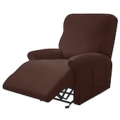 abordables Silla reclinable y con alas-Funda reclinable para sillón reclinable color burdeos, funda elástica para sofá, funda lavable para silla, protector para perros y mascotas (1 funda para respaldo, 1 funda para asiento, 2 fundas para
