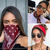 ieftine Accesorii-1 buc Pentru femei Cordeluțe Eșarfă de păr Bandana Pentru Stradă Cadou Concediu cap Lucrate manual Material Textil Negru Albastru piscină Roșu Închis
