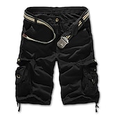 preiswerte Klassiker-Herren Cargo Shorts Kurze Hosen Kurze Hose für Wanderer Militär Sommer Außen Regular Fit 10&quot; Ripstop Atmungsaktiv Multi Pocket Unten Tasche Dunkelgrau Schwarz Baumwolle Laufen Camping / Wandern
