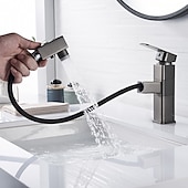 cheap Classical-Bathroom Sink Faucet - Rotatable / Pull out / Classic Electroplated / Painted Finishes Centerset Single Handle One HoleBath Taps