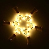 economico Striscie luci ad energia solare-solare bottiglia di vino luci della stringa decorazione di cerimonia nuziale all&#039;aperto 2 m 20 led lucine con sughero impermeabile luce di natale rame ghirlanda patio giardino luci della stringa 10
