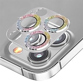 billiga Skärmskydd till iPhone-[2-pack] Kameralinsskydd Till Apple iPhone 16 iPhone 15 Pro Max Plus iPhone 14 Pro Max iPhone 13 Pro Max Härdat Glas 9 H-hårdhet Diamant Glittrig Reptålig