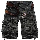 abordables Classique-Homme Shorts cargo Short camouflage Shorts de Randonnée Multi-poches Camouflage Longueur Genou Quotidien ancien Streetwear Vert Véronèse Bleu