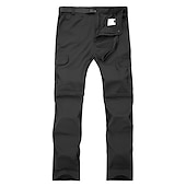 お買い得  メンズアクティブパンツ-メンズハイキングパンツブラックパンツコンバーチブルパンツ/ジップオフパンツ無地夏屋外防水通気性速乾性汗を発散させるナイロンパンツ/パンツコンバーチブルパンツボトムスブラックアーミー