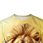 preiswerte Jungen 3D Tiere-Jungen 3D Tier Löwe T-Shirt Kurzarm 3D-Druck Sommer Frühling Aktiv Sport Modisch kinderkleidung 3-12 Jahre Outdoor Täglich Regular Fit