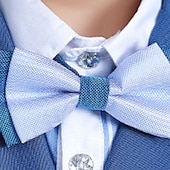 billiga Pojkes formella kostym-Pojkar 3D Ensfärgat Jacka &amp; byxor Klädesset Ärmlös Sommar Vår Mild Preppy stil Bomull Barn 4-13 år Formell Födelsedag Normal