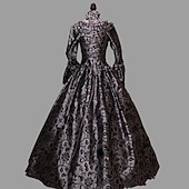 baratos Vestidos-Rococó Vitoriano Vestido Coquetel Longo Comprimento Longo Vestidos Festa a Fantasia Ocasiões Especiais Tamanho Grande Manga Alargamento Princesa Quadrado Fantasia Mulheres Real Mascarilha Festas