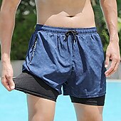 abordables maillot de bain boxer homme-Homme Short de bain Short de Bain Natation Séchage rapide Poids Léger Short de bain Maillot de bain Avec poches Doublure de compression Cordon Natation Surf Plage Sports nautiques Couleur Pleine Eté