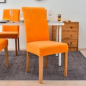 economico Fodera per sedia da pranzo-fodera per sedia da pranzo elasticizzata fodera per sedia verde fodera in velluto elastico per cene da pranzo matrimonio in hotel morbido lavabile