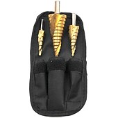cheap Drill Bit Set-3pcs HSS Step Drill Bits Triangular Spiral Grooved Core Cone 4mm To 12mm 20mm 32mm Chamfer Hole Cut Cutter