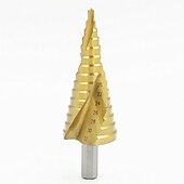 cheap Drill Bit Set-HSS Step Drill Bits 4mm-32mm Spiral groove Power Tools Triangular handle Wholesale Price High Quality metal Drilling Titanium