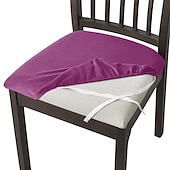abordables Funda para silla de comedor-Fundas de asiento de terciopelo para comedor, color burdeos, elásticas, ajustadas, tapizadas, para sillas de comedor, fundas protectoras de muebles extraíbles y lavables con lazos