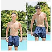 abordables maillot de bain boxer homme-Homme Short de bain Short de Bain Natation Séchage rapide Poids Léger Short de bain Maillot de bain Avec poches Doublure de compression Cordon Natation Surf Plage Sports nautiques Couleur Pleine Eté