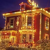 halpa Aurinkoenergiakäyttöinen-ulkona vedenpitävä aurinko led merkkijono valot 5m-20leds 7m-50leds 12mm-100leds 22m-200leds joulukeiju valo loma valaistus puu valot hääjuhla joulukuusi puutarha sisäulko koristelu