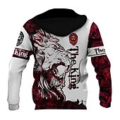 economico Pattern 3D-Per uomo Grafico Animale Blocco di colori Felpa con Cappuccio Felpe con cappuccio Felpa Streetwear Designer Casual Grande e Alto Manica Lunga Con Cappuccio Sport &amp; Outdoor Quotidiano Rosa Rosso Verde