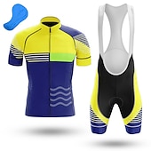 preiswerte Herrenbekleidungs-Sets-21Grams Herren Radtrikot mit Radhose kurz Trägern fahrradbekleidung set Kurzarm MTB Mountain Rennrad Himmelblau Orange Rot Fahhrad Sportkleidung 3D-Pad Atmungsaktiv Rasche Trocknung Tasche auf