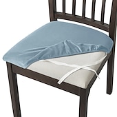abordables Funda para silla de comedor-Fundas de asiento de terciopelo para comedor, color burdeos, elásticas, ajustadas, tapizadas, para sillas de comedor, fundas protectoras de muebles extraíbles y lavables con lazos