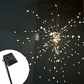 cheap Solar String Lights-Solar Lights Outdoor LED Starburst Lights LED Fireworks Bouquet Outdoor Solar Garden Lights 40 Branches 200LED Hanging Broom Copper Wire Lantern Outdoor Party Festival Christmas Waterproof