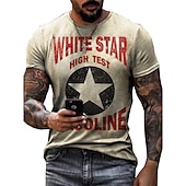 ieftine Tricouri vintage-Bărbați Grafic Αστέρι Scrisă Tricou Manșon scurt Tricou Tipărire 3D Stil Nautic Cămașă Modă De Bază Clasic Stradă Casual Zilnic Galben Albastru piscină Trifoi Vară Îmbrăcăminte S M L XL 2XL 3XL 4XL