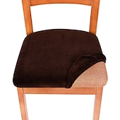 economico Fodera per sedia da pranzo-2 coprisedili per sedia da pranzo in velluto fodera bianca nera, fodera per cuscino per sala da pranzo elasticizzata, protezione per mobili rimovibile e lavabile con lacci