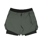 お買い得  メンズボクサー水着-男性用 スイムトランク スイムショーツ 速乾性 ライトウェイト ボードショーツ 水着 ポケット付き 圧縮ライナー ドローストリング 水泳 サーフィン ビーチ ウォータースポーツ ソリッド 夏