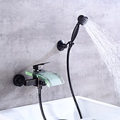 cheap Bathtub Faucets-Bathtub Faucet - Modern Contemporary Electroplated Wall Installation Ceramic Valve Bath Shower Mixer Taps