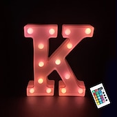 abordables 123496-LED lettre lumières signe 26 lettres alphabet avec télécommande allumer des lettres signe coloré pour veilleuse mariage/fête d&#039;anniversaire alimenté par batterie lampe de noël bar à la maison