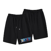 cheap Cartoon &amp; Movie Character Graphic-One Piece Monkey D. Luffy Beach Shorts Board Shorts Back To School Anime Harajuku Graphic Kawaii For Couple&#039;s Men&#039;s Women&#039;s Adults&#039; Back To School Hot Stamping