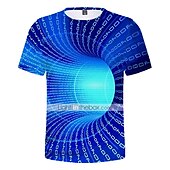 voordelige Jongens 3D Visie &amp; Geometrie-Jongens 3D Kleurenblok Regenboog 3D Print T-shirt Korte mouw 3D-afdrukken Zomer Actief Sport Streetwear Kinderen