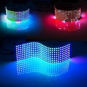 billiga Plug Strip Lights-ws2812b rgbic 5050smd led matrix panel 256 pixlar individuellt adresserbar programmerbar digital led display matris panel flexibel fpcb för arduino hallon bild video text dc5v