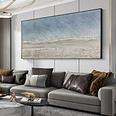 levne Abstraktní malby-Manuální Ručně vyrobeno Hang-malované olejomalba Ručně malované Horizontální panoramatické Abstraktní Krajina Moderní Realismus Bez vnitřní rám