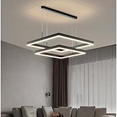 billige Pendellys-80 cm pendel LED lagdelt lysekrone moderne enkel kvadratisk nordisk soverom stue spisestuelampe