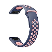 Недорогие Ремешки для часов Garmin-Ремешок для часов для Garmin MARQ Descent G1 Fenix 7 Sapphire Solar / 6 Pro / 5 Plus Forerunner 935 945 Approach S60 S62 силиконовый Замена Ремень Быстрая посадка 22 мм Дышащий Спортивный ремешок
