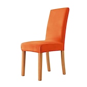 cheap Dining Chair Cover-Velvet Dining Chair Cover Burgundy Plush Stretch Spandex  Chair Slipcover Chair Protector High Back Dining Chair  Cover with Elastic Band for Dining Room Wedding Ceremony Banquet Home Decor