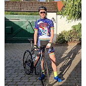 abordables Maillots pour hommes-Homme Maillot de cyclisme Arc-en-ciel Licorne Drôle Manche Courte Cyclisme Maillot Top avec 3 poches arrière VTT Vélo tout terrain Cyclisme sur route Séchage Rapide Doux Bandes réfléchissantes Poche