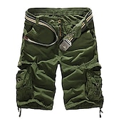 preiswerte Klassiker-Herren Cargo Shorts Kurze Hosen Kurze Hose für Wanderer Militär Sommer Außen Regular Fit 10&quot; Ripstop Atmungsaktiv Multi Pocket Unten Tasche Dunkelgrau Schwarz Baumwolle Laufen Camping / Wandern