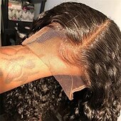 cheap Human Hair Lace Front Wigs-Short Bob Lace Front Wigs Human Hair for Black Women 150% Density Brazilian 4×4x1 T Part Lace Front Wigs Straight/Kinky Curly Human Hair Pre Plucked with Baby Hair Natural Hairline Wigs 8-16 Inch