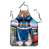 cheap Aprons-Cosplay Chef Apron For Women and Men, Kitchen Cooking Apron, Personalised Gardening Apron with Long Ties Neck Strap BBQ Drawing Crafting Aprons