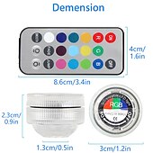 cheap Underwater Lights-12pcs Underwater Submersible LED Pool Light Waterproof with Remote Control for Bath Tub Vase Aquarium Party Wedding Decor Battery Operated