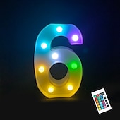 abordables 123496-LED lettre lumières signe 26 lettres alphabet avec télécommande allumer des lettres signe coloré pour veilleuse mariage/fête d&#039;anniversaire alimenté par batterie lampe de noël bar à la maison