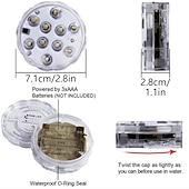 cheap Underwater Lights-Outdoor Submersible Lights Underwater Swimming Pool Lights Waterproof Remote Control 4pcs 3W RGB 5.5V Suitable for Vases Aquariums 10 LED Beads