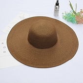 levne Fascinátory a klobouky-Klobouk Kentucky Derby Klobouky Sláma Slamák Sluneční klobouk Ležérní Dovolená Plážové Elegantní Retro styl S Sklady Čistá Barva Přílba Pokrývky Hlavy